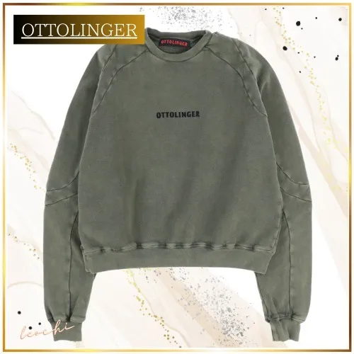 OTTOLINGER  |Crew Neck Unisex Street Style Long Sleeves Plain Cotton Logo