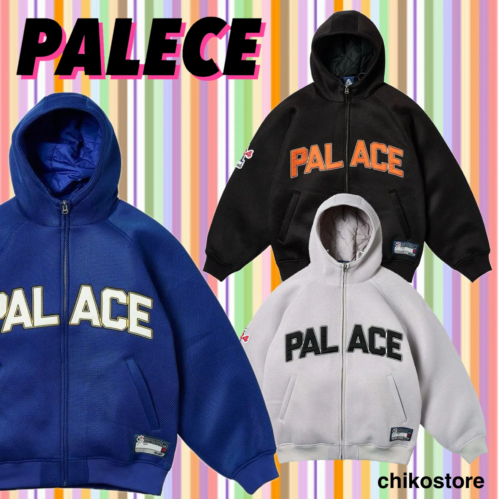 Palace Skateboards  |Unisex Street Style Long Sleeves Logo Skater Style Hoodies