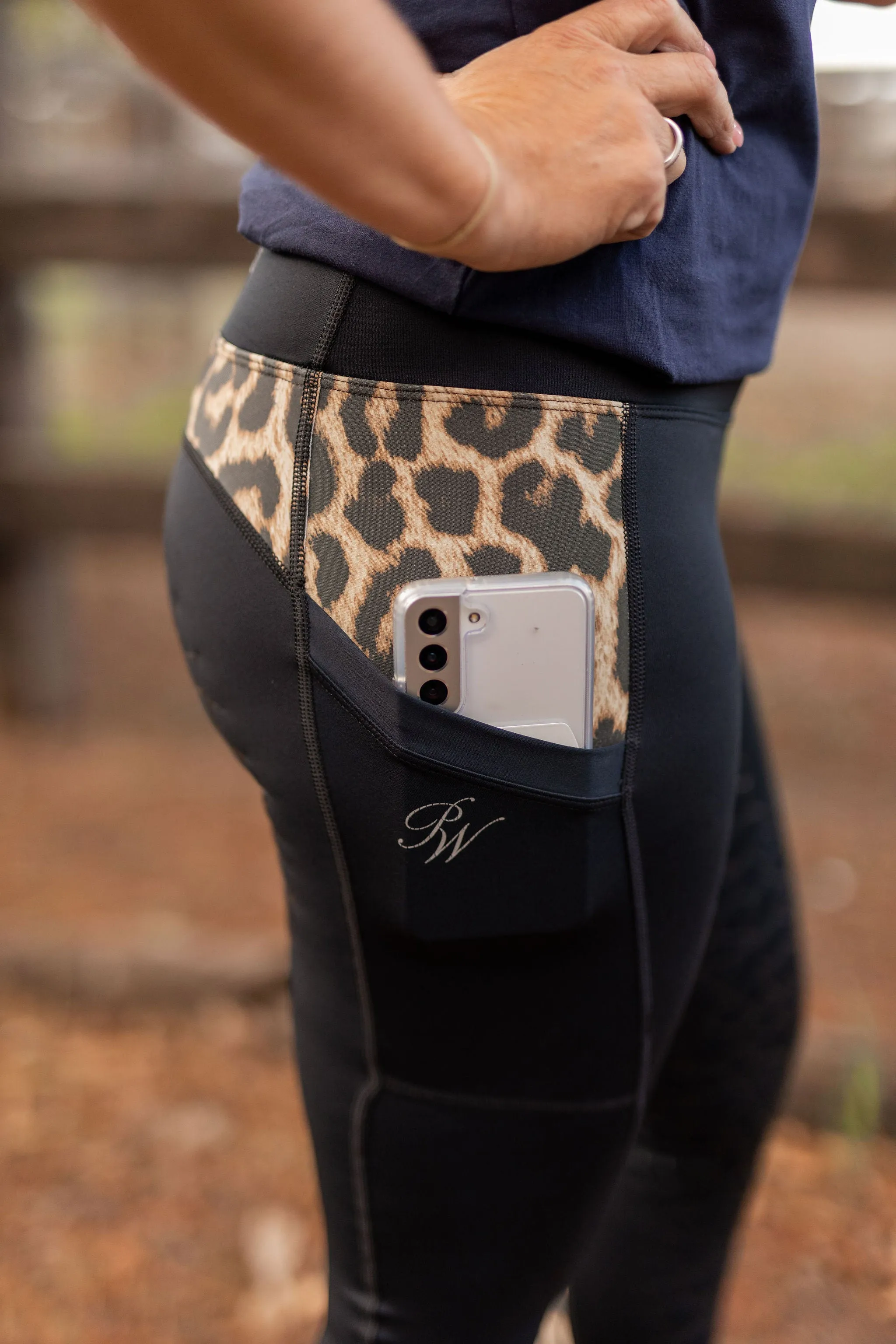 Performance Riding Tights with Pocket  - LEOPARD