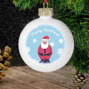 Personalised Snow Scene Santa Bauble