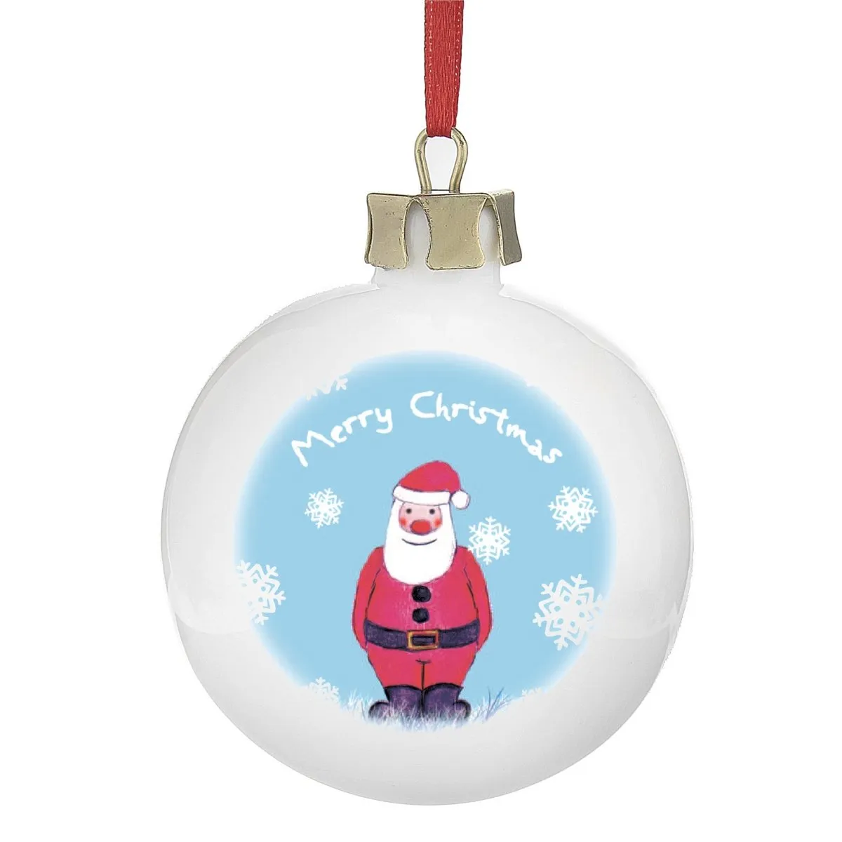 Personalised Snow Scene Santa Bauble