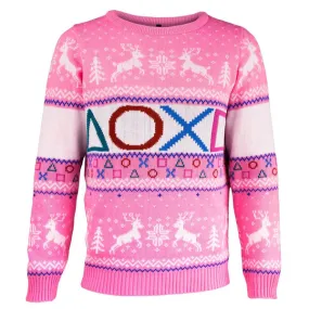 Playstation Pink Knitted Christmas Jumper