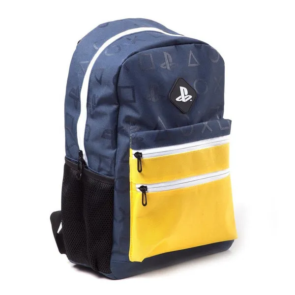 Playstation Symbols Blue & Yellow Backpack