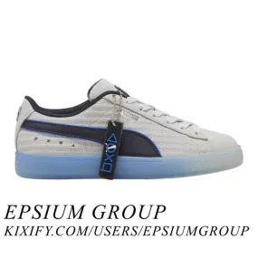 Playstation x puma suede (glacial grey/ new navy) men us 8-13 396246-01