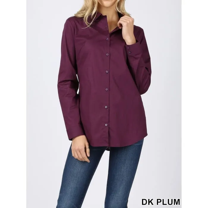 Plum Button Down Top