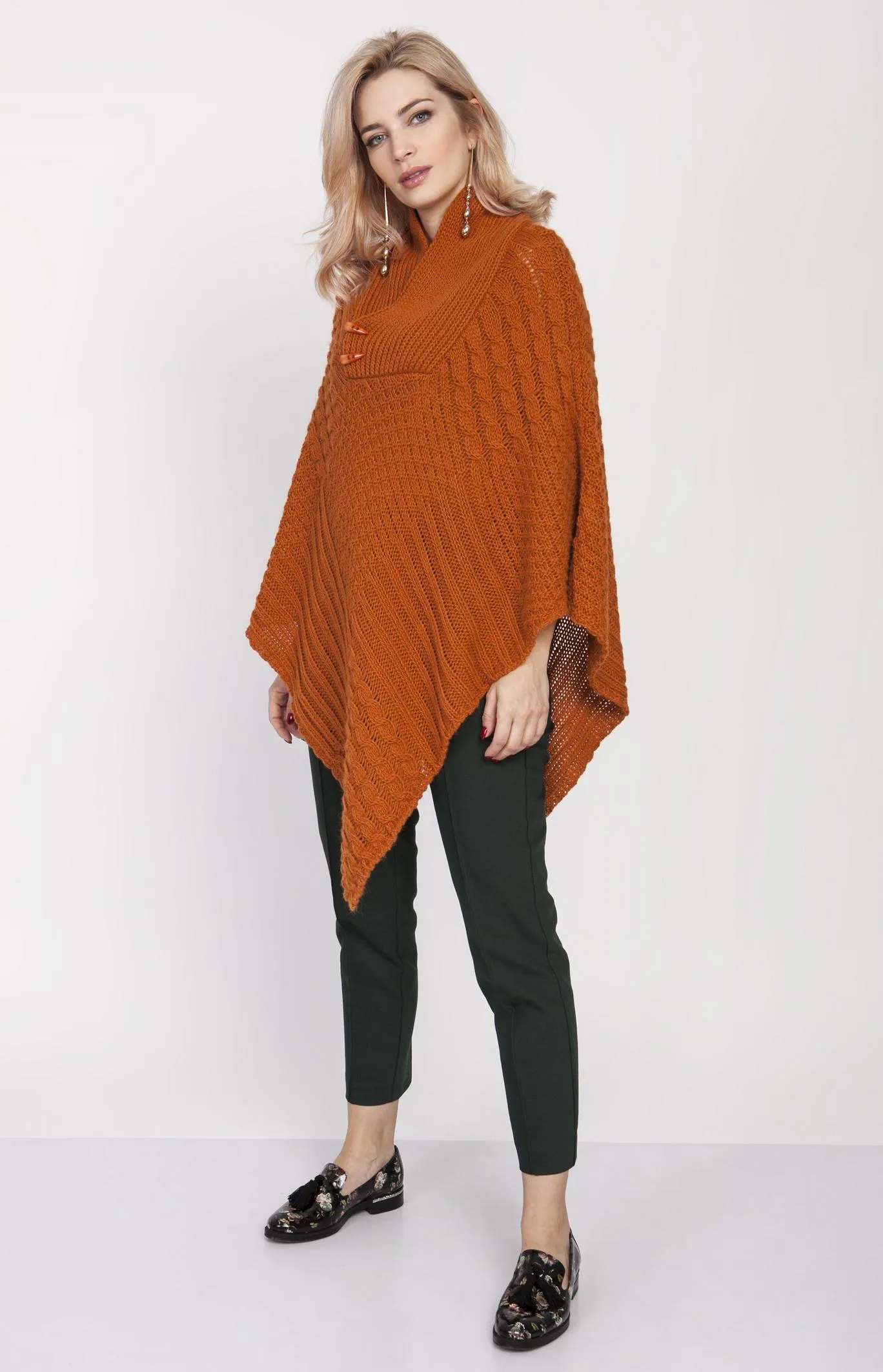 Poncho femme citrouille