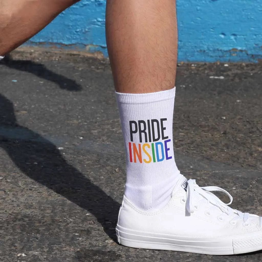 Pride Inside Cotton Crew Socks for the LGBTQ Community