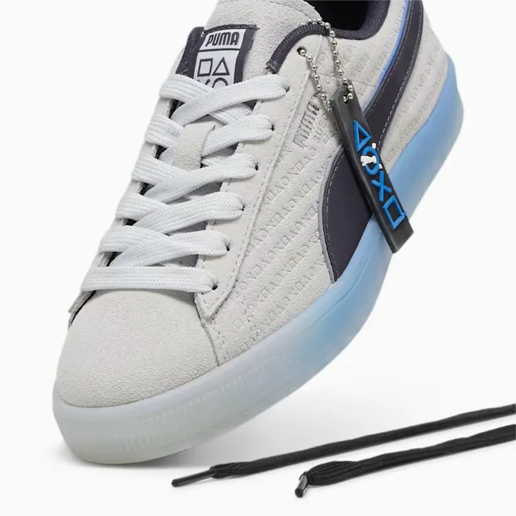 PUMA X PLAYSTATION Suede Big Kids' Sneakers (Glacial Gray-New Navy)