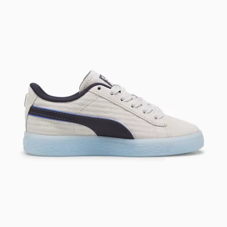 PUMA X PLAYSTATION Suede Little Kids' Sneakers (Glacial Gray-New Navy)