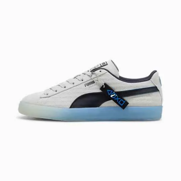 PUMA X PLAYSTATION Suede Men's Sneakers (Glacial Gray-New Navy)