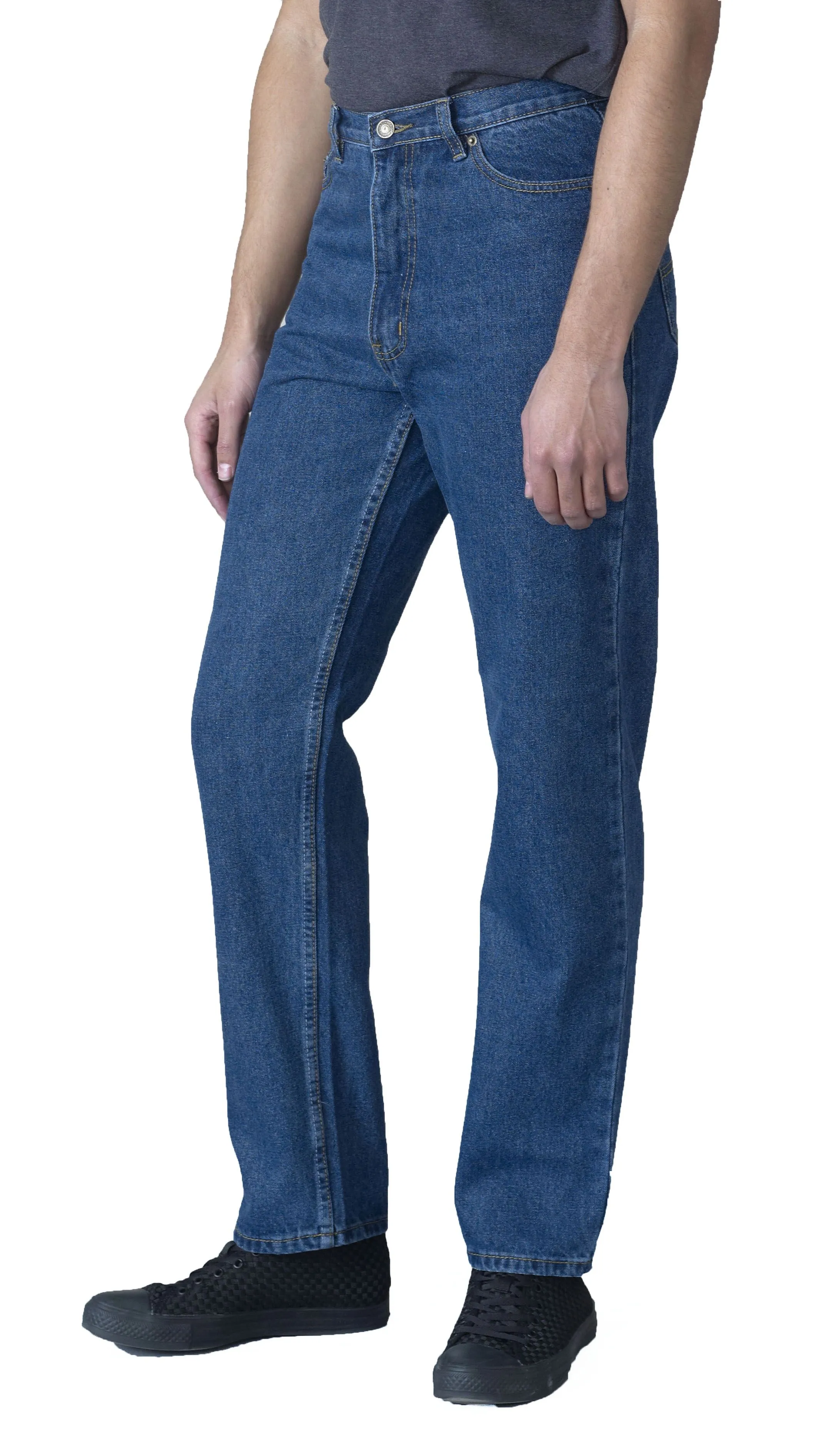 Rockford Long Leg Denim Jeans Blue Stonewash