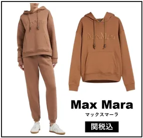 S Max Mara  |Unisex Street Style Long Sleeves Plain Cotton Logo