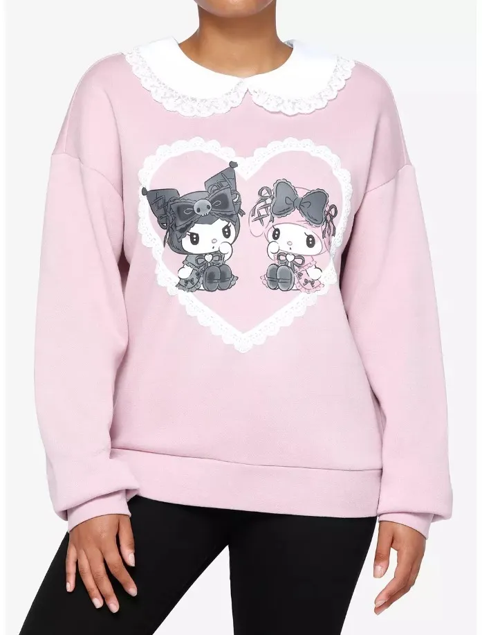 SANRIO  |Crew Neck Street Style Collaboration Long Sleeves Plain