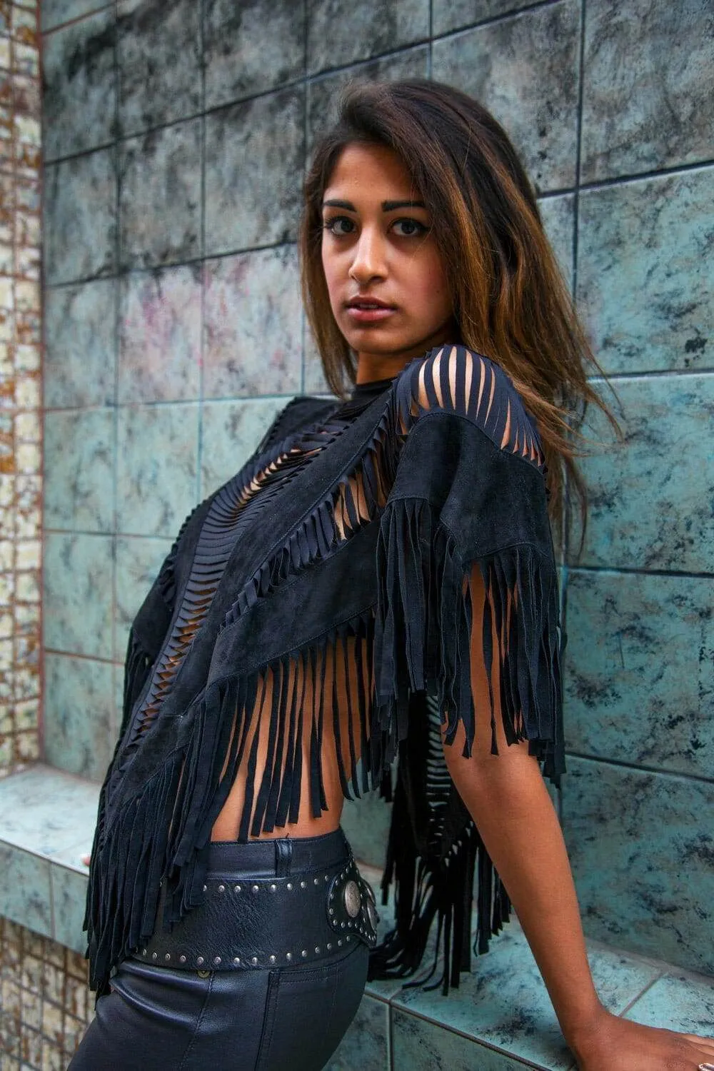 Siren Suede Fringe Poncho