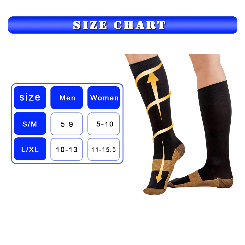 Sky Blue Compression Blood Circulation Promotion Slimming Socks for Men