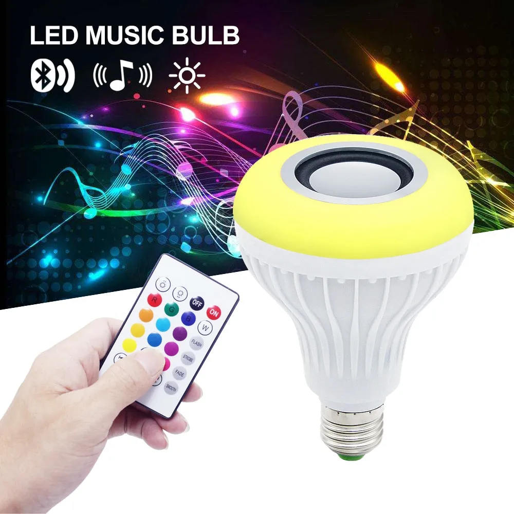 Smart E27 LED Bulb - RGB Light - Wireless Bluetooth Audio Speaker