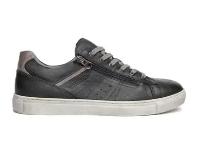 SNEAKERS NEROGIARDINI UOMO IN PELLE NERO LACCI+ZIP I102153U/100