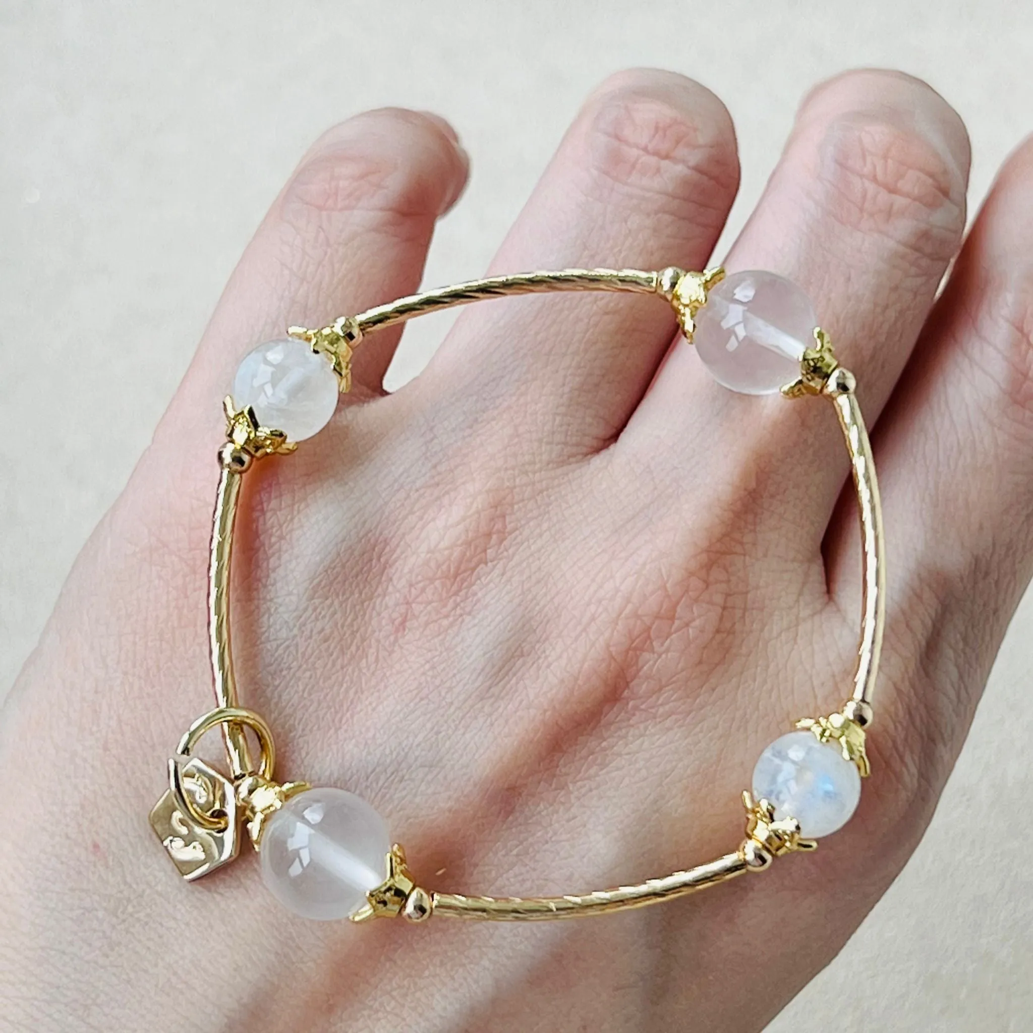 Snow Quartz & Moonstone La Grace Bracelet