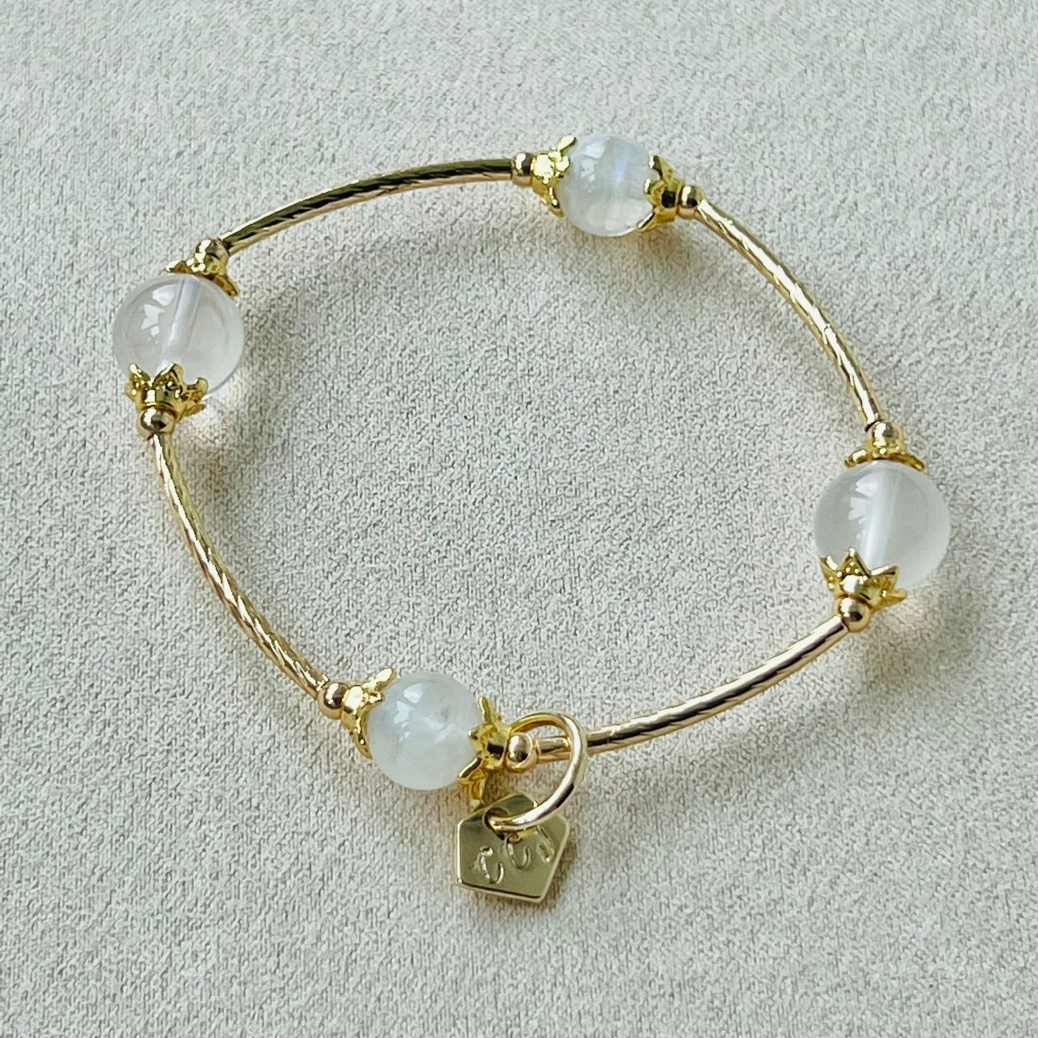 Snow Quartz & Moonstone La Grace Bracelet