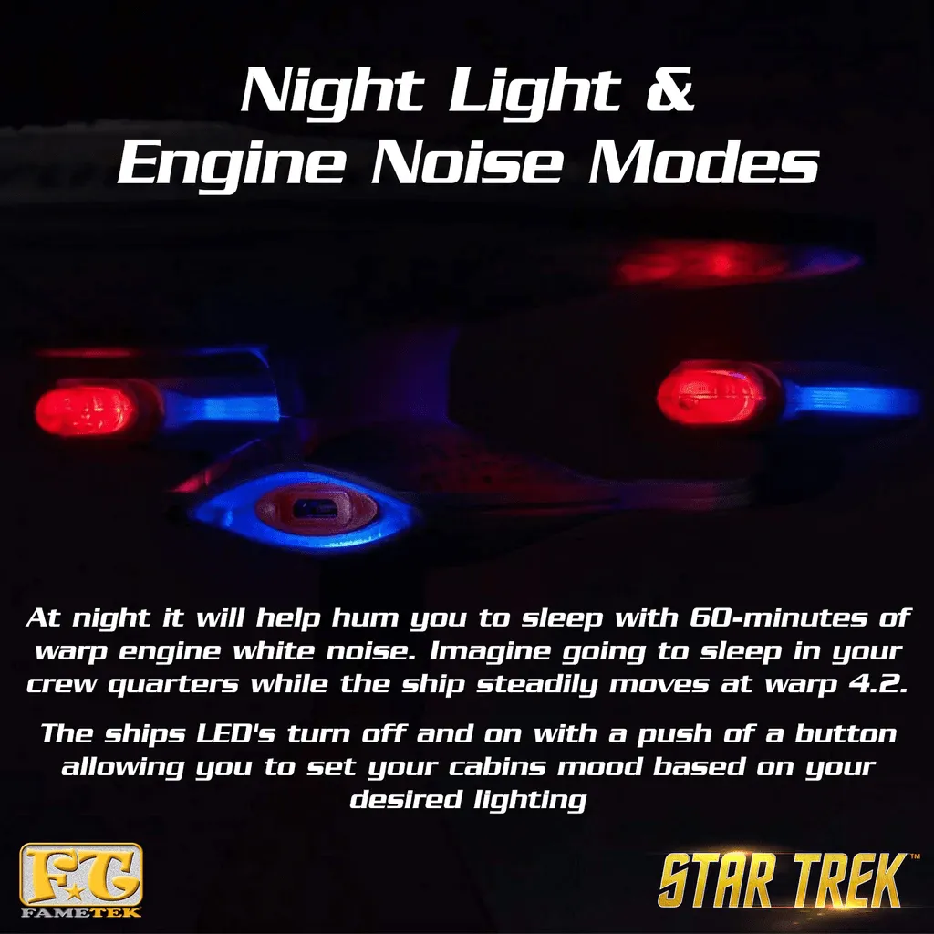 Star Trek: The Next Generation U.S.S. Enterprise NCC-1701-D Bluetooth Speaker With Sleep Machine, LED's & Sound Effects