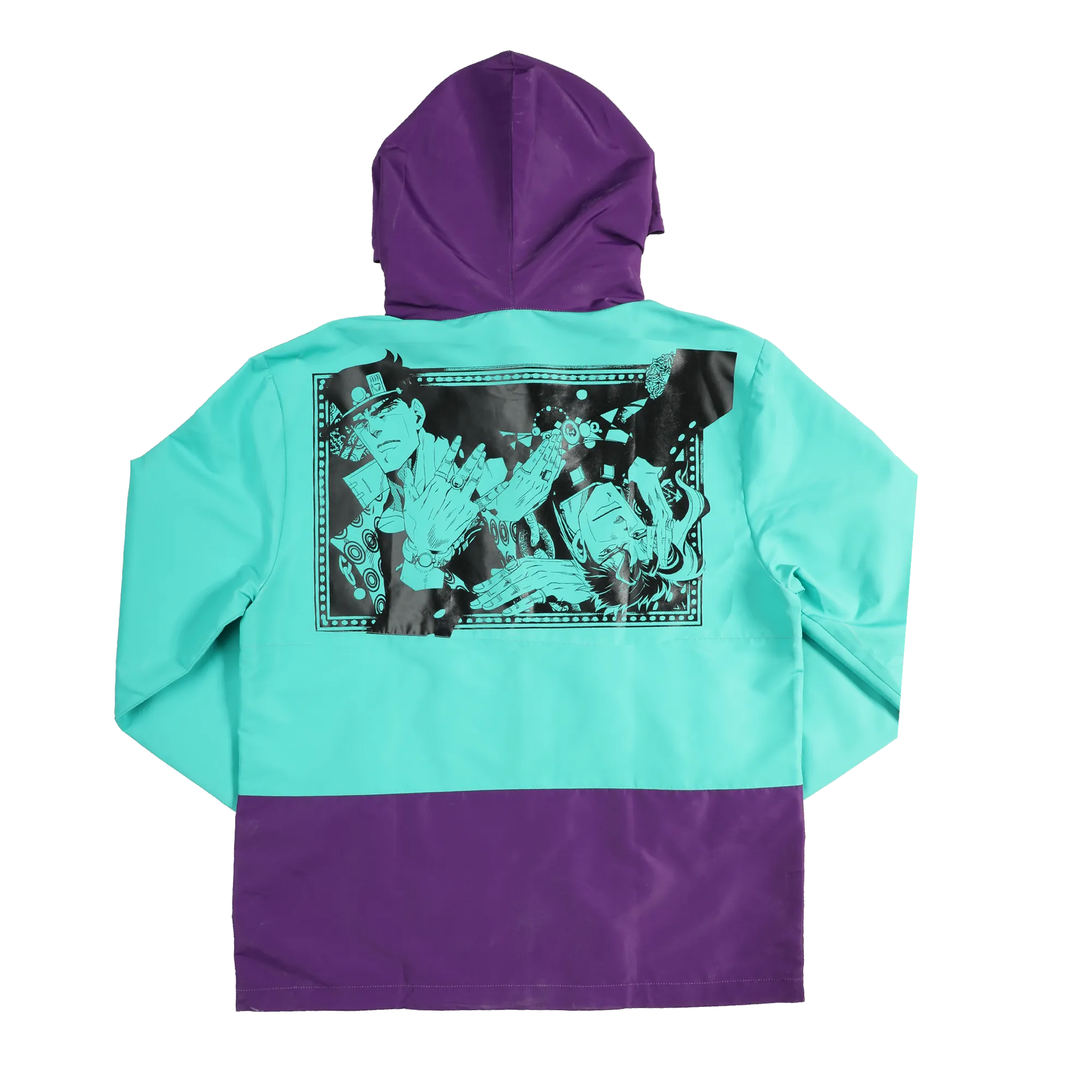 Stardust Crusaders Noriaki and Jotaro Color Block Anorak