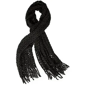 Steve Madden Women's Braided Bunch Oversized Scarf Black Size Regular