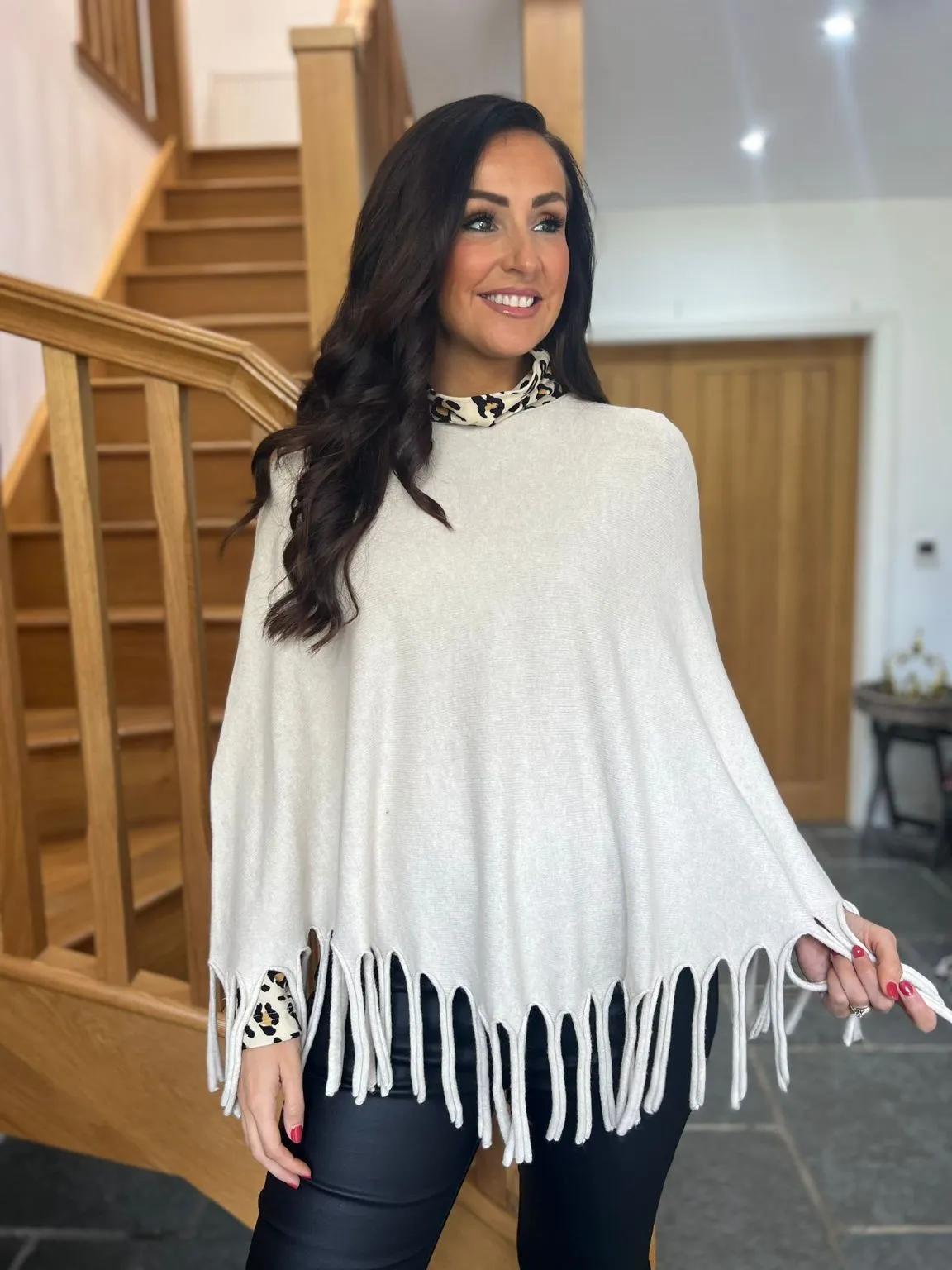 Stone Tasselled Poncho Libby