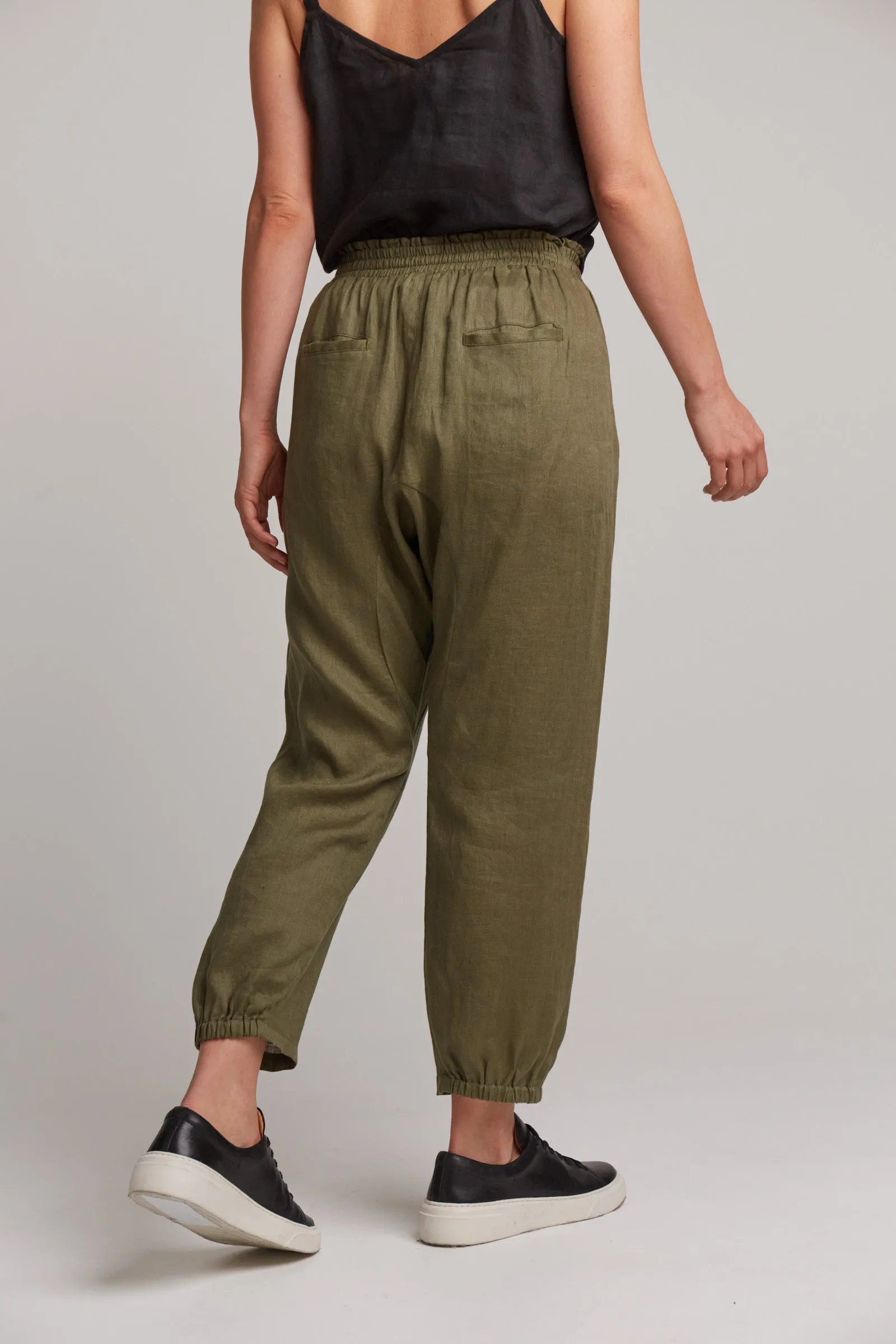 Studio Relaxed Linen Pant - Khaki