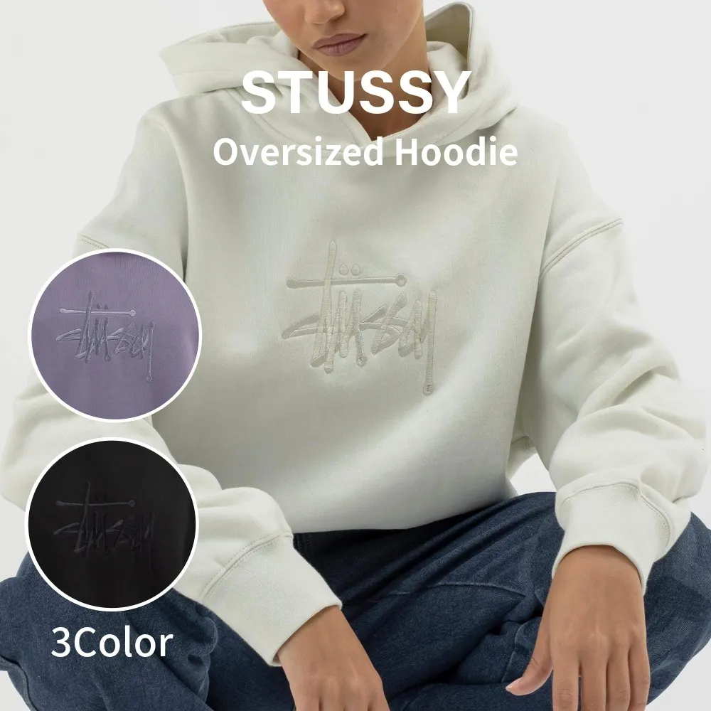 STUSSY  |Rib Street Style Long Sleeves Plain Cotton Oversized Logo