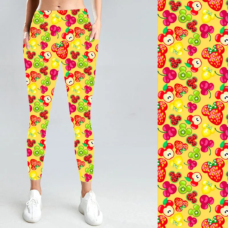 Summer Fruit with Side Pocket Leggings