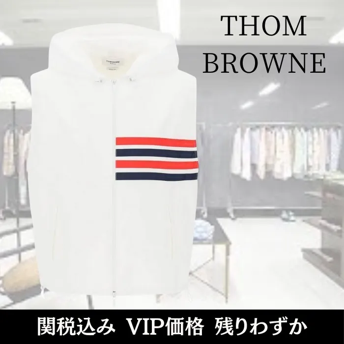 THOM BROWNE  |Nylon Plain Logo Designers Vests & Gillets