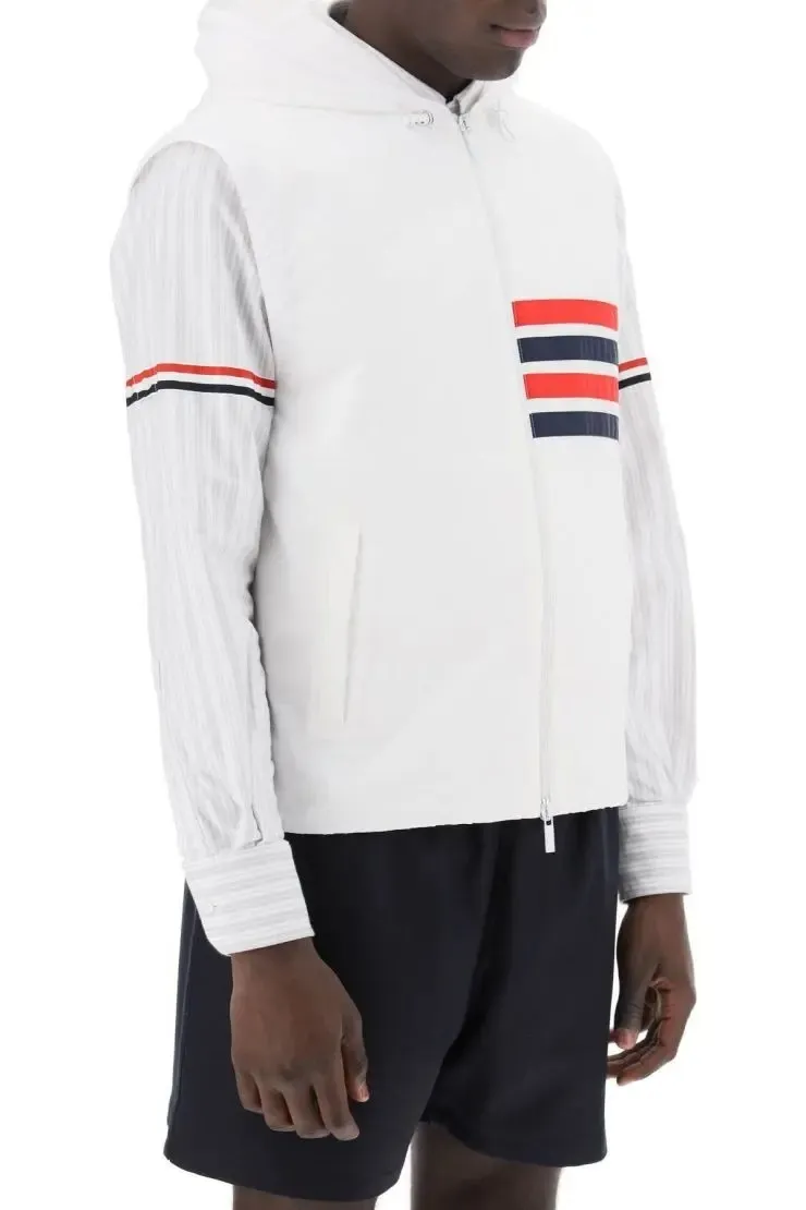 THOM BROWNE  |Nylon Plain Logo Designers Vests & Gillets