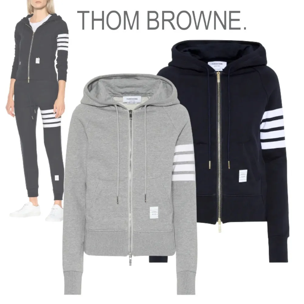 THOM BROWNE  |Unisex Street Style Long Sleeves Plain Cotton Medium Logo