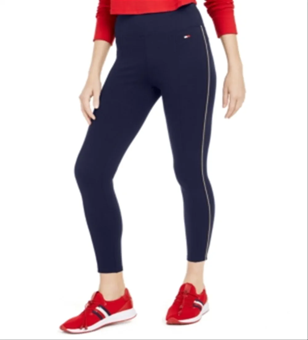 Tommy Hilfiger Women's Sport Piped Leggings Black Size XX-Large