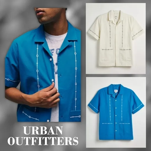 Urban Outfitters  |Button-down Street Style Cotton Short Sleeves Front Button