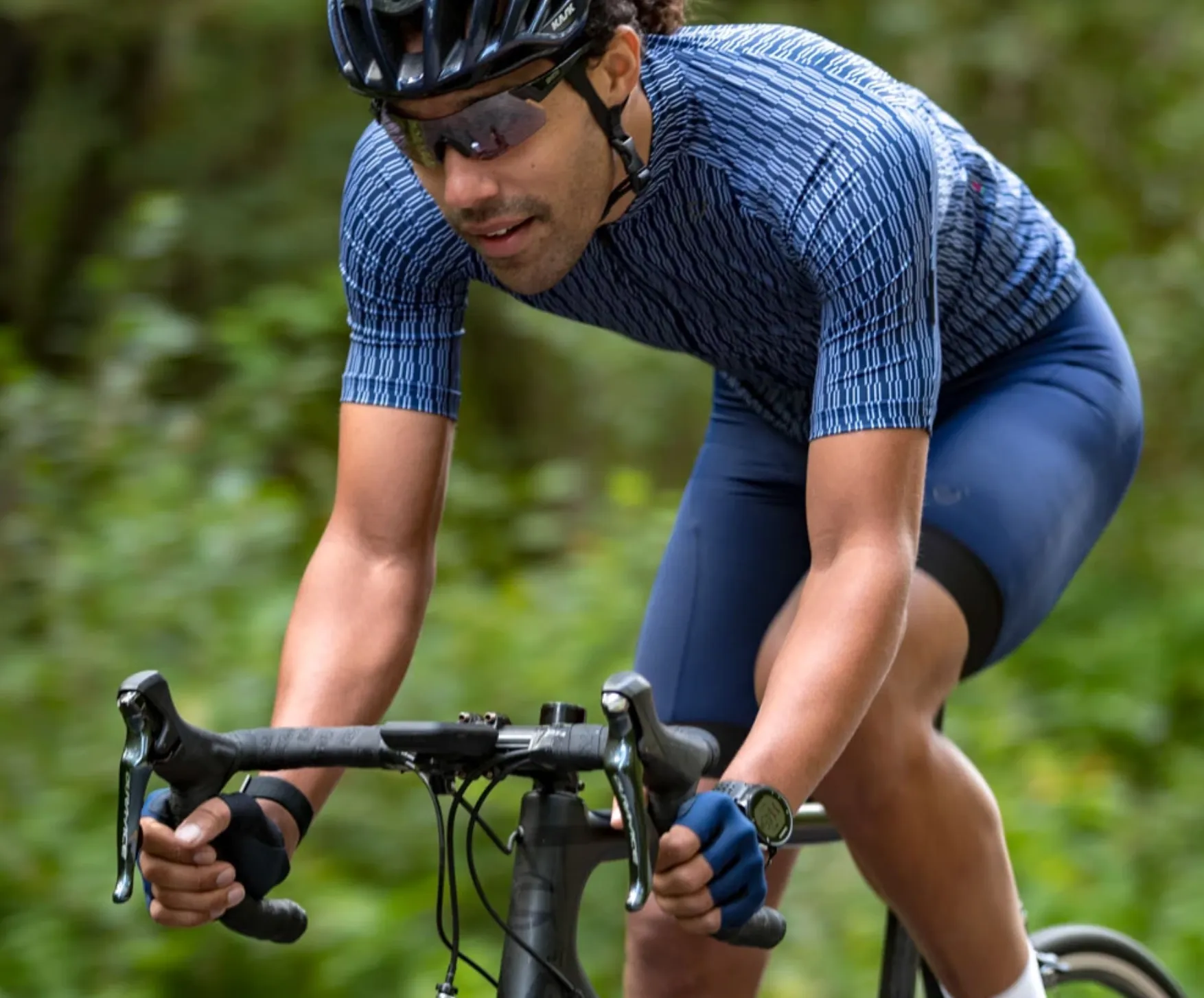 VELOCIO MINI CHECK ULTRALIGHT MENS NAVY JERSEY SMALL