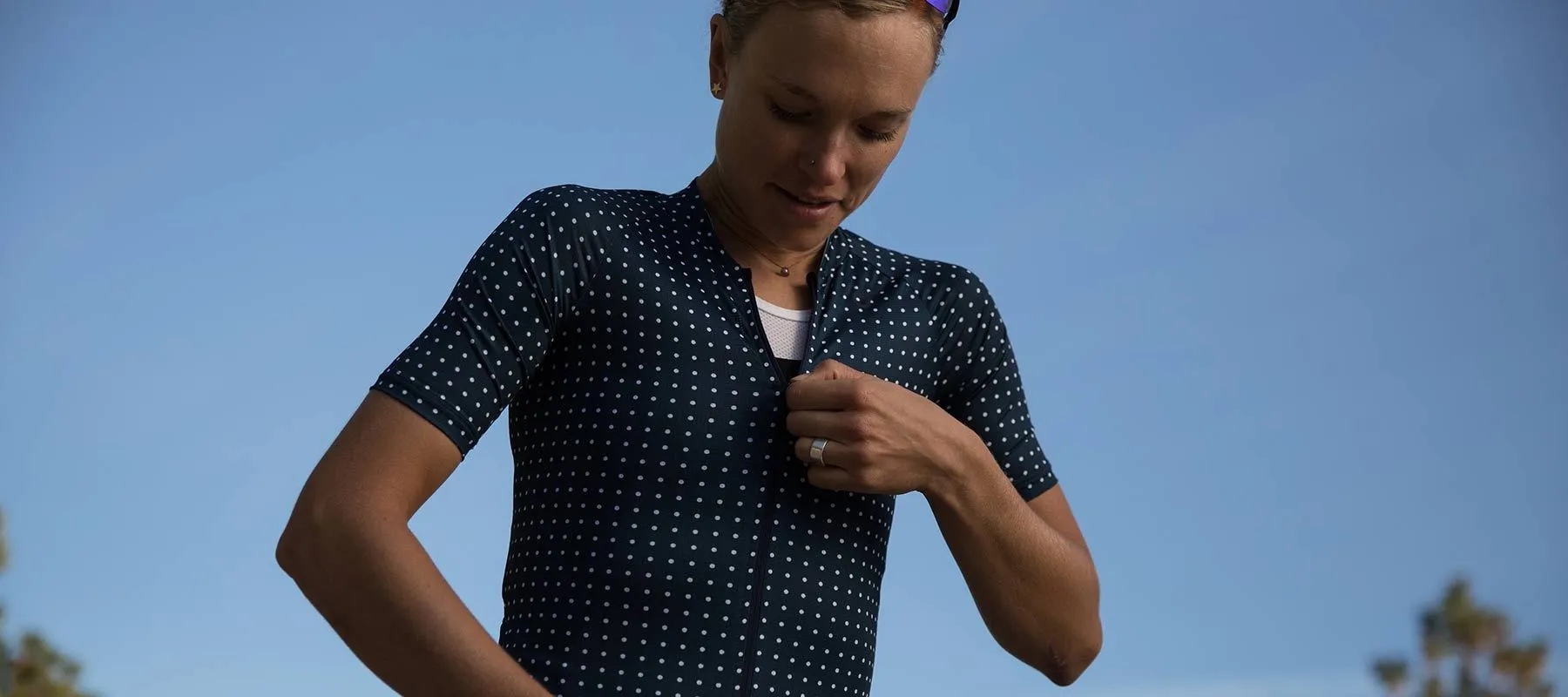 VELOCIO WOMENS JERSEY ULTRALIGHT GRID DOT NAVY