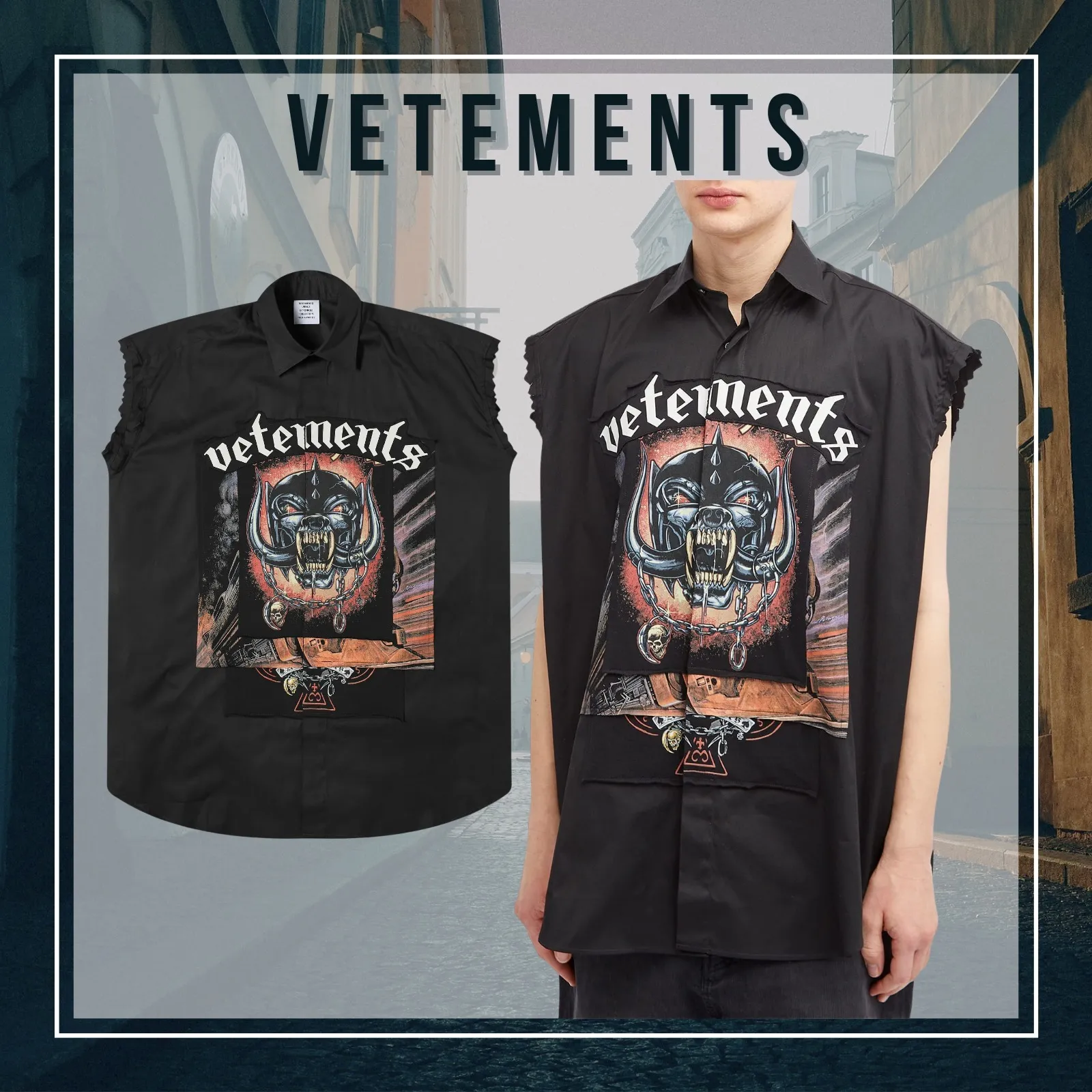 VETEMENTS  |Unisex Sleeveless Street Style Cotton Logo Vests & Gillets