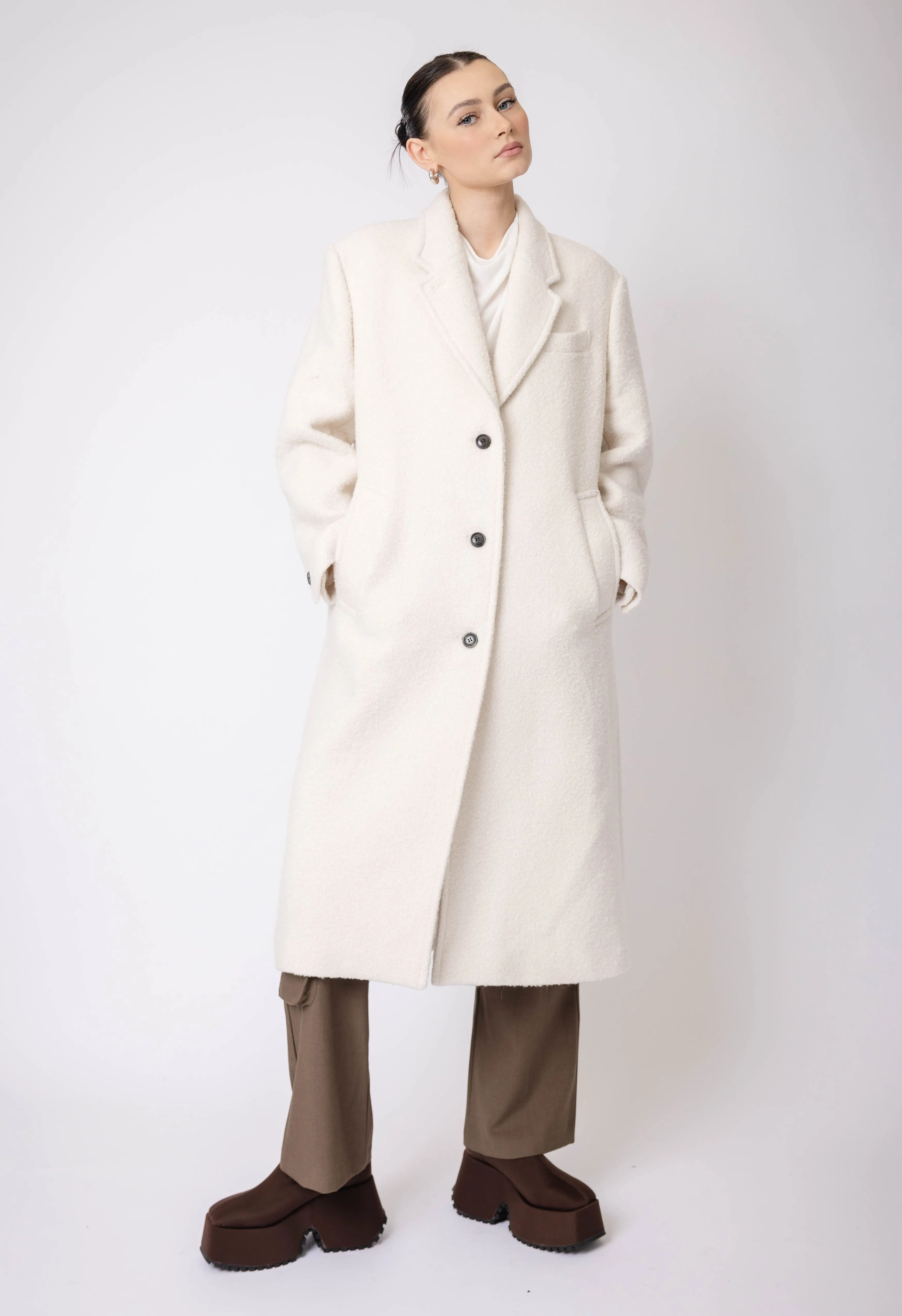 Victoria Teddy Trench In Alabaster