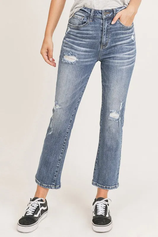 Vintage Washed Straight Jeans