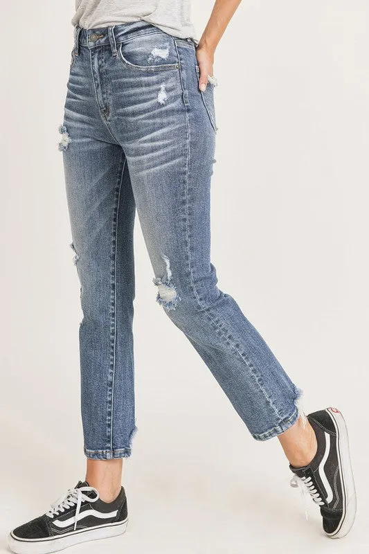 Vintage Washed Straight Jeans