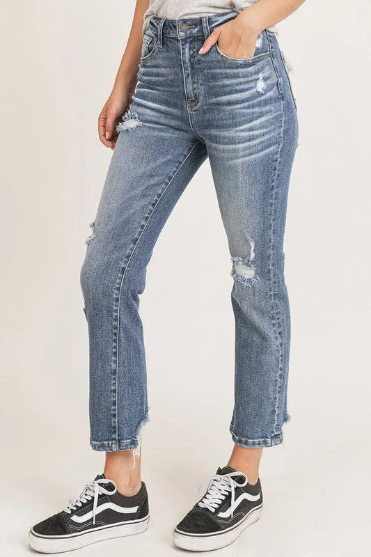 Vintage Washed Straight Jeans