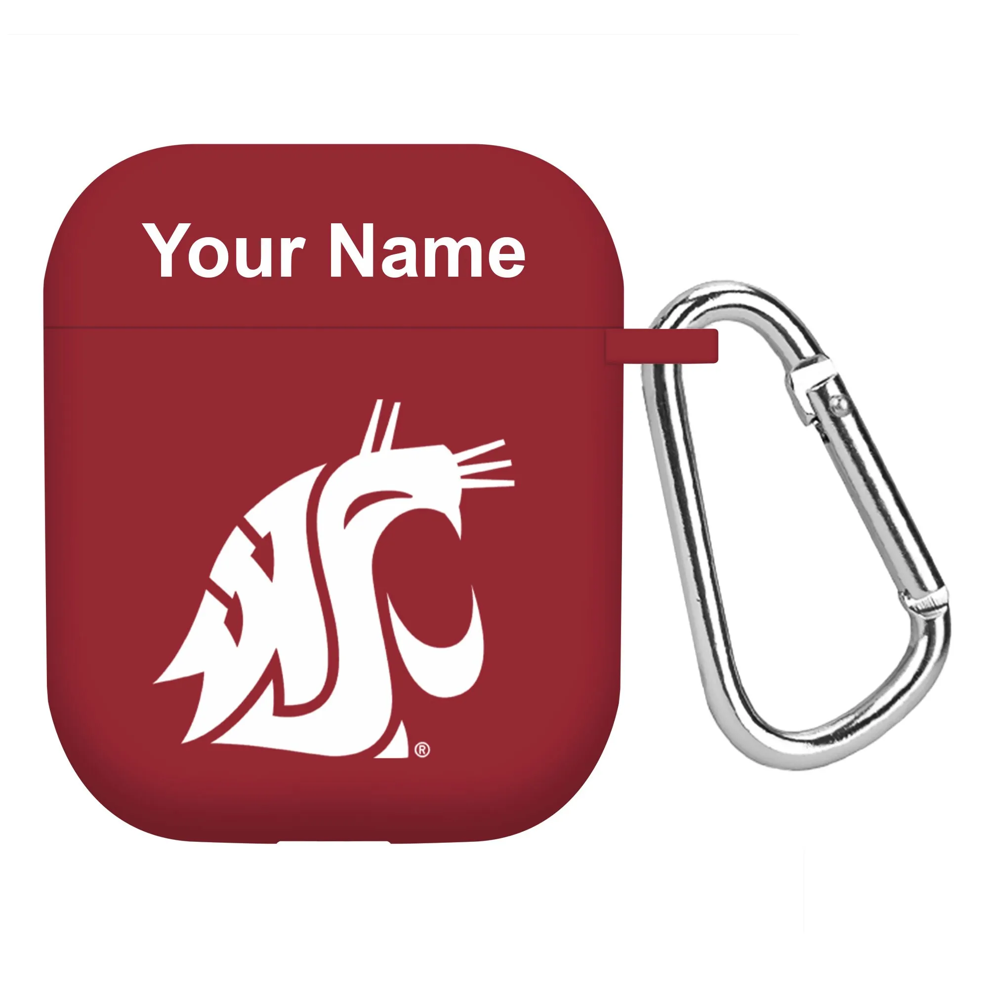 Washington State Cougars Crimson Personalized AirPods Case Cover