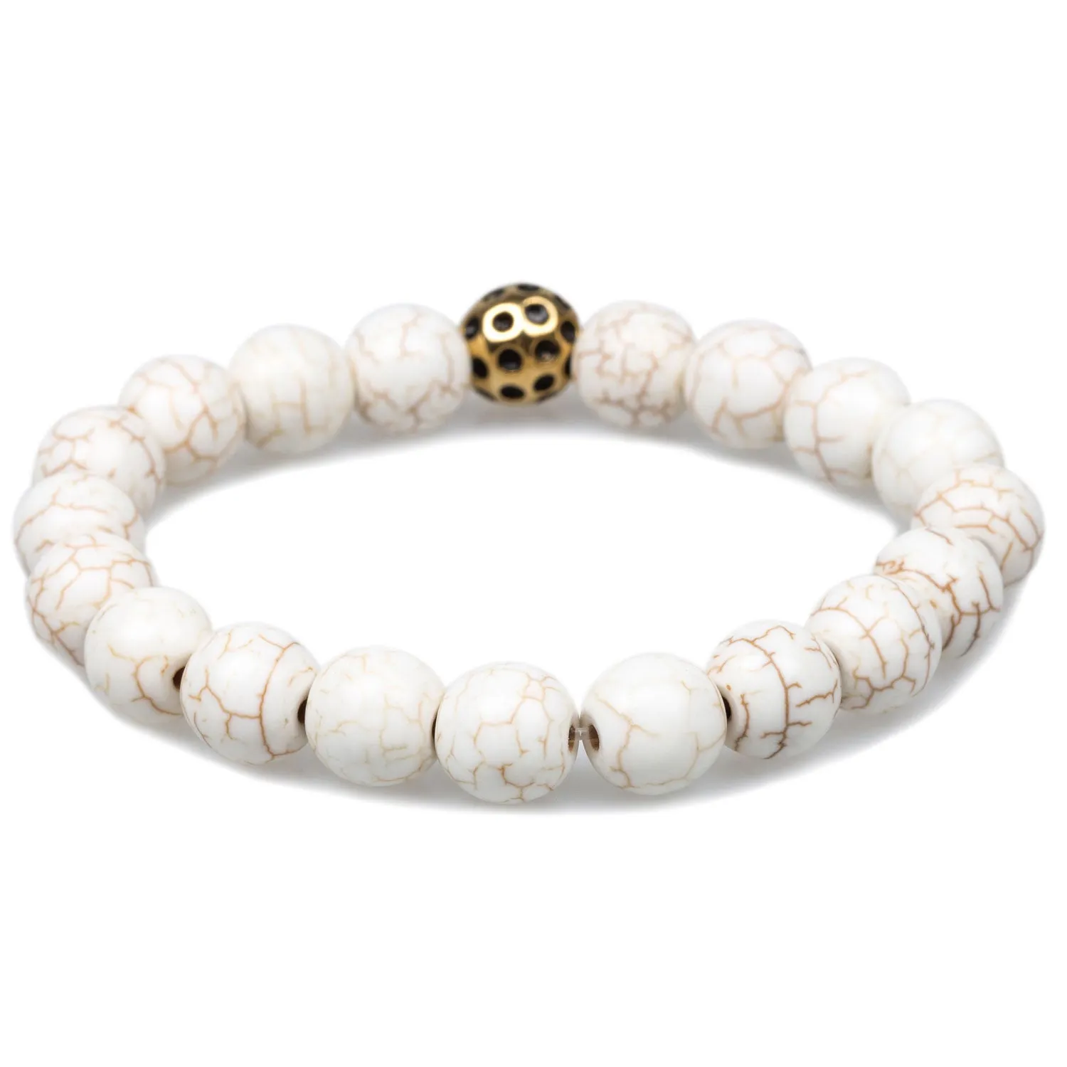 White Turquoise Gold Lava Bracelet