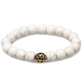 White Turquoise Gold Lava Bracelet