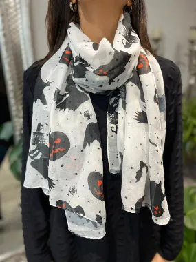 Winter White Ghost And Witch Scarf