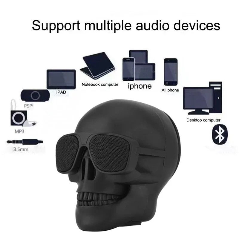 Wireless Bluetooth Skull Speaker - Portable Mini Stereo Speaker