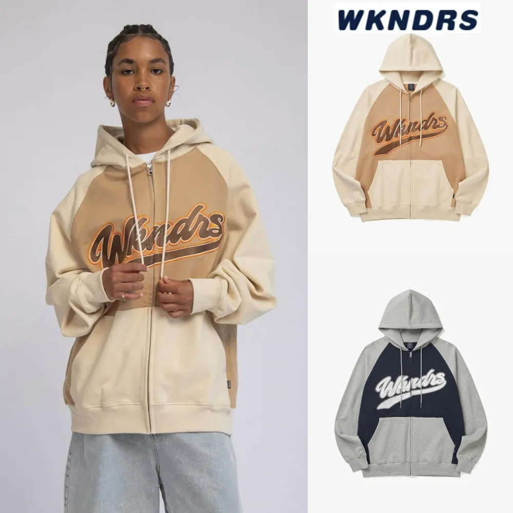 WKNDRS  |Unisex Street Style Long Sleeves Plain Cotton Oversized Logo