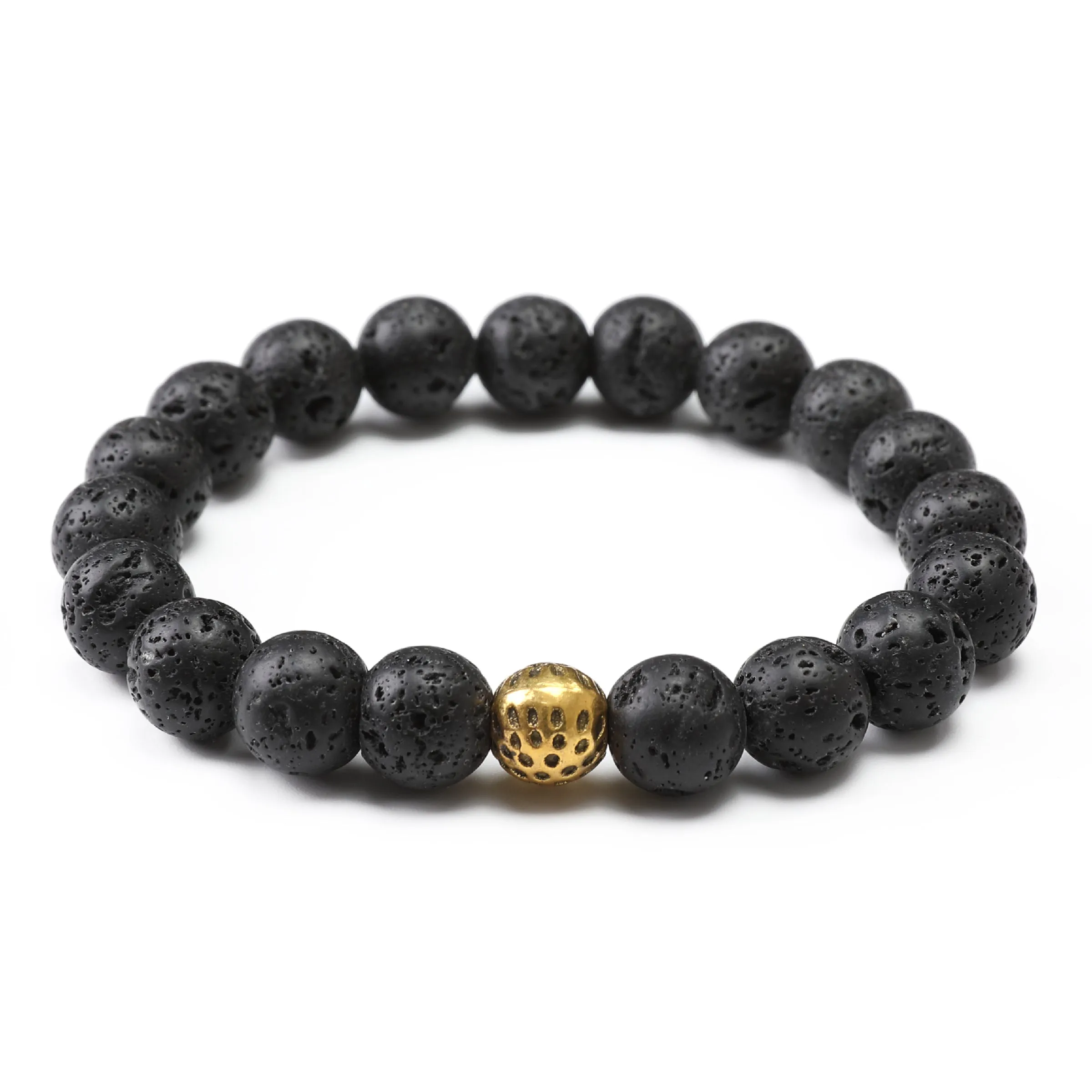 Wolfsbane Volcanic Rock Gold Lava Bracelet