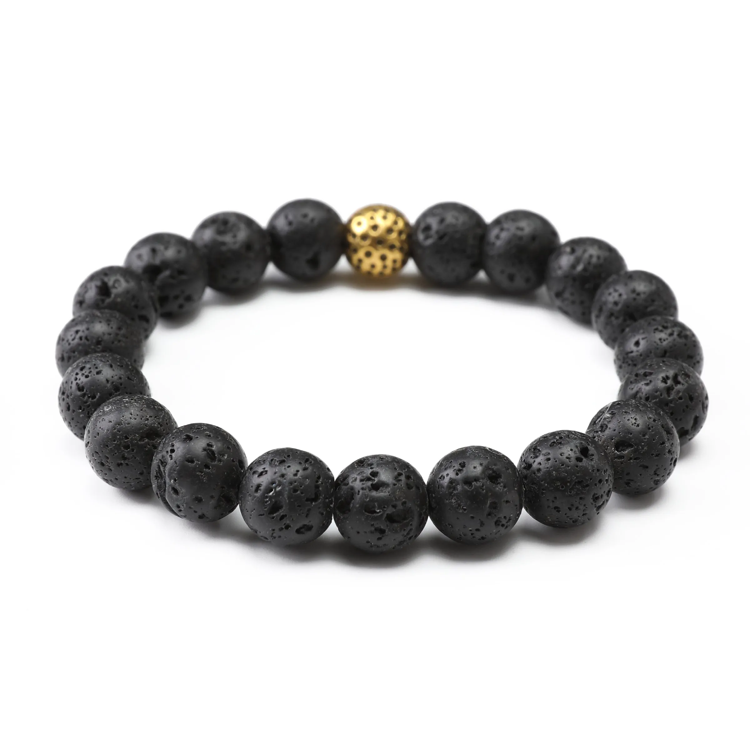 Wolfsbane Volcanic Rock Gold Lava Bracelet